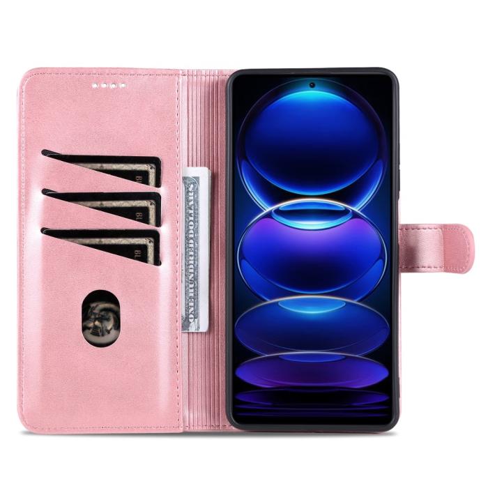 Bild 2, AZNS Xiaomi Redmi Note 12 Pro 5G Fodral Läder Roséguld