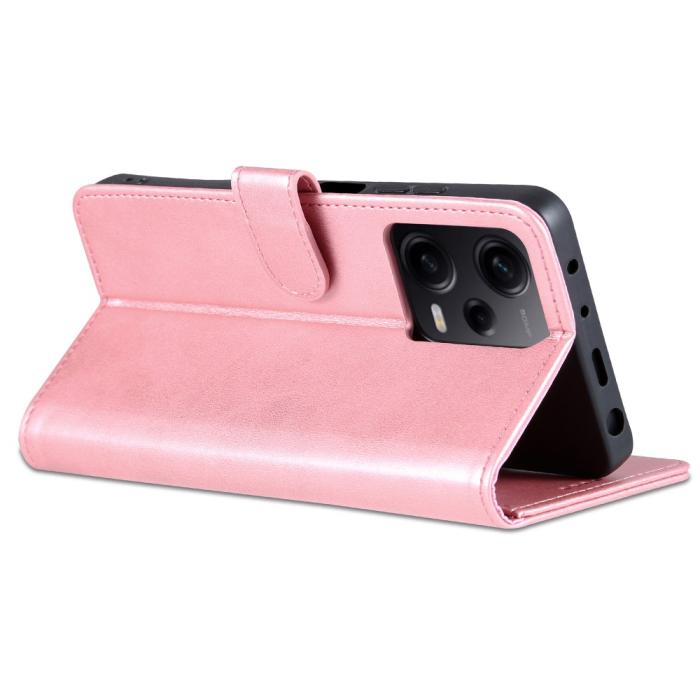 Bild 4, AZNS Xiaomi Redmi Note 12 Pro 5G Fodral Läder Roséguld