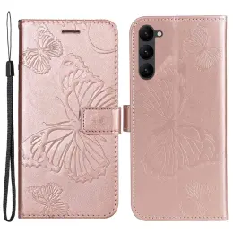 Samsung Galaxy S23 Plus Fodral Tryckta Fjärilar Roséguld