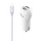 GEAR Billaddare 2xUSB 2.4A MicroUSB Kabel 1m Vit
