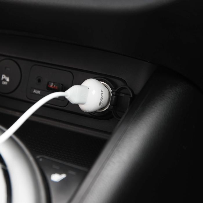 Bild 3, GEAR Billaddare 1xUSB 1A MicroUSB Kabel 1m Vit