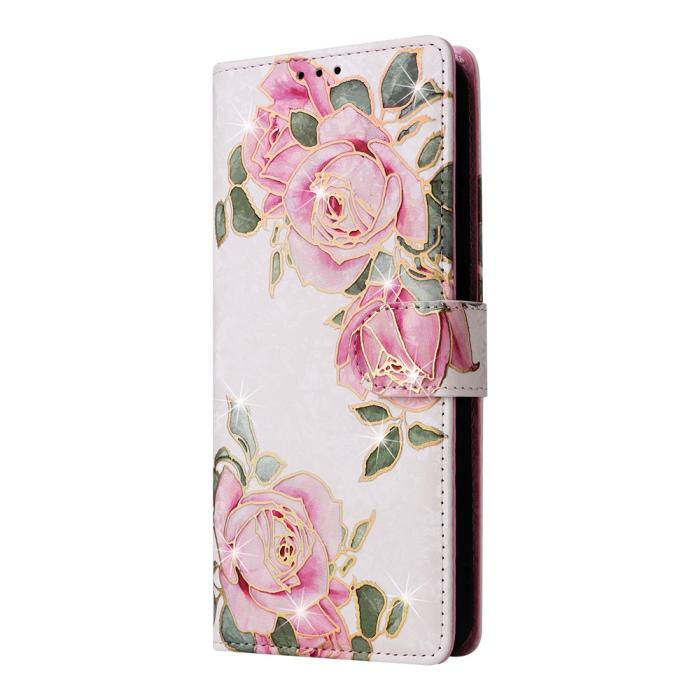 Bild 6, Samsung Galaxy A17 Fodral RFID Läder Rosa Blommor