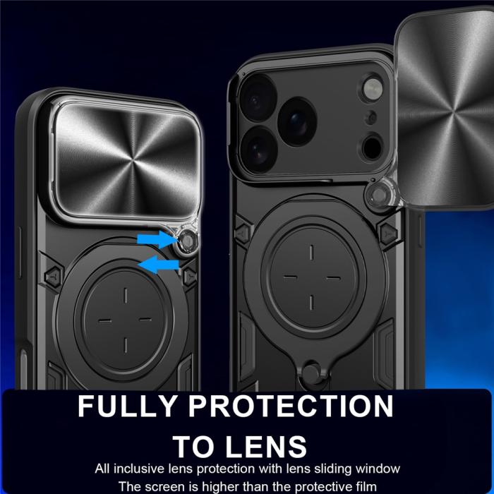 Bild 6, iPhone 17 Pro Skal CamShield Kickstand Hybrid Svart