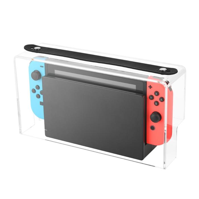 Bild 1, Dammskydd Till Nintendo Switch I Akryl Med Rem Transparent