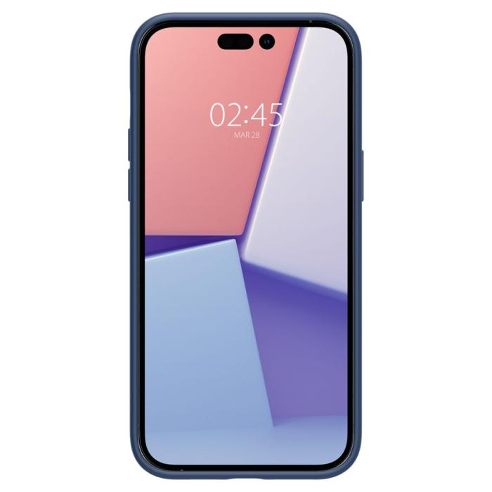 Bild 3, Spigen iPhone 14 Pro Max Skal Silicone Fit Mag MagSafe Navy Blue