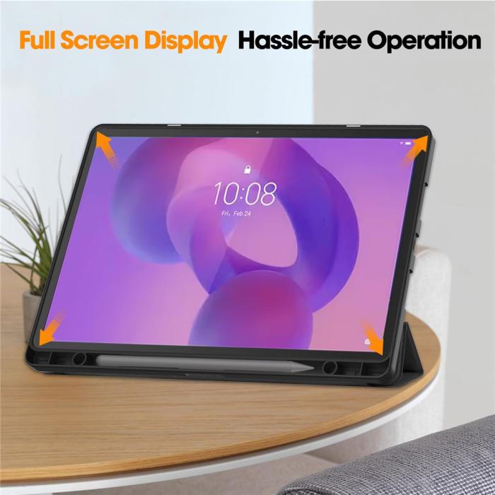 Bild 5, Lenovo Idea Tab Pro Fodral Tri-Fold Läder Svart