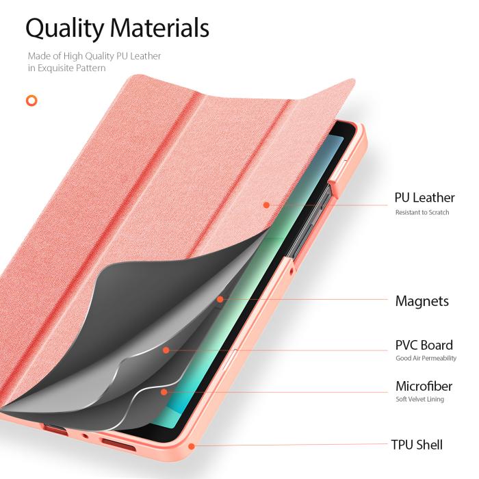Bild 5, DUX DUCIS Galaxy Tab A11 / A9 Fodral DOMO Tri-Fold Rosa