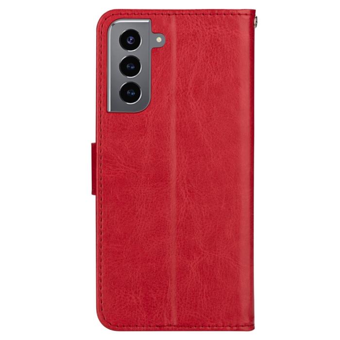 Bild 3, Samsung Galaxy S22 Plus Fodral Solid Crazy Horse Röd