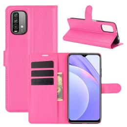 Xiaomi Redmi 9T - Litchi Läder Fodral - Rosa