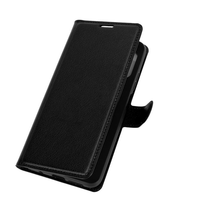 Bild 2, Xiaomi Redmi 9T - Litchi Läder Fodral - Svart