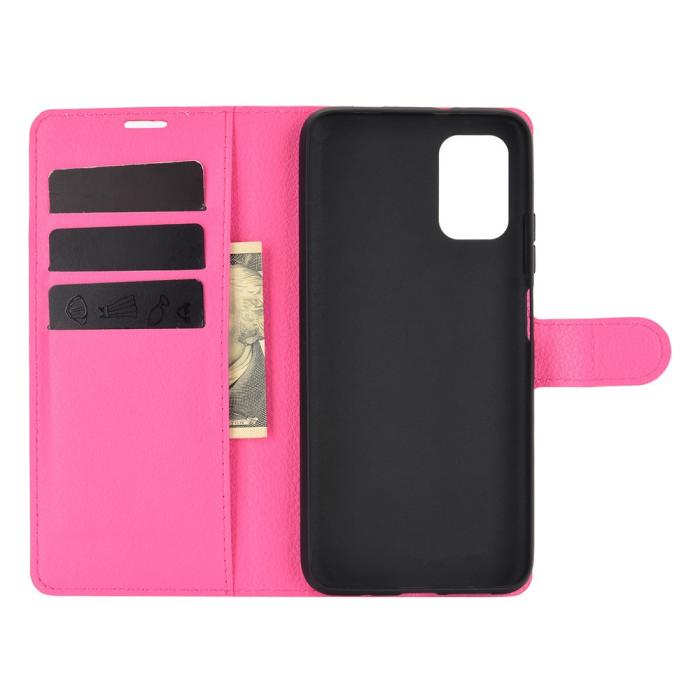 Bild 3, Xiaomi Redmi 9T - Litchi Läder Fodral - Rosa