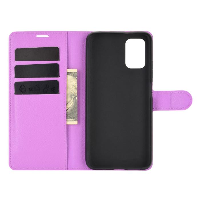 Bild 3, Xiaomi Redmi 9T - Litchi Läder Fodral - Lila