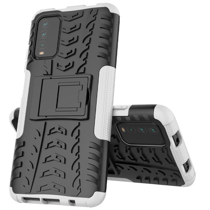 Bild 2, Xiaomi Redmi 9T - Ultimata Stöttåliga Skalet med Stöd - Vit