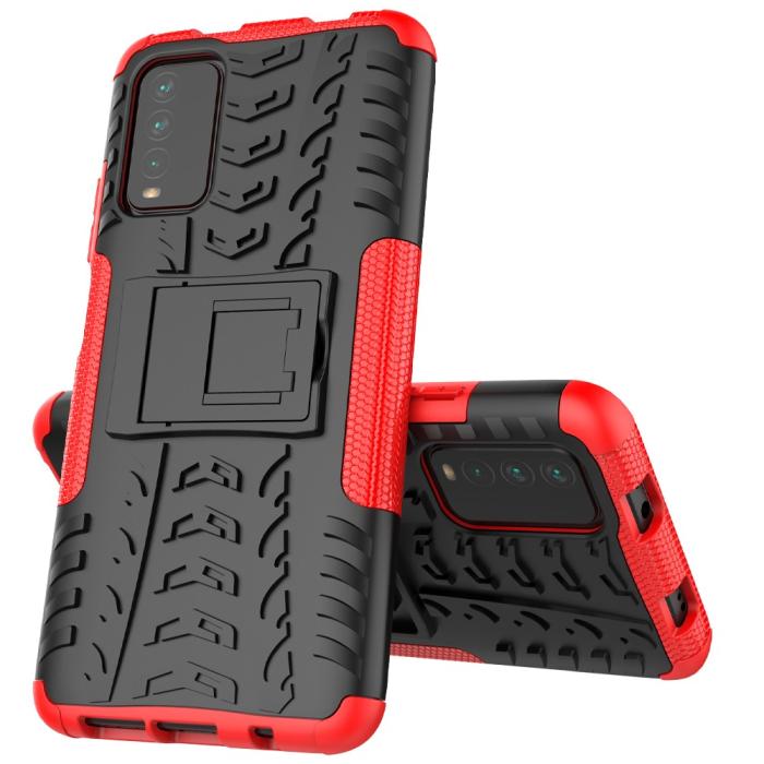 Bild 2, Xiaomi Redmi 9T - Ultimata Stöttåliga Skalet med Stöd - Röd