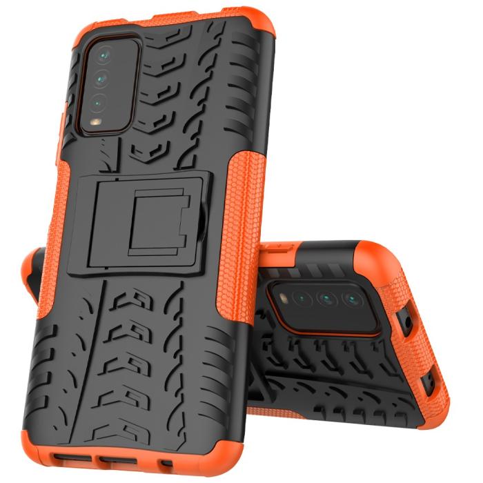 Bild 2, Xiaomi Redmi 9T - Ultimata Stöttåliga Skalet med Stöd - Orange