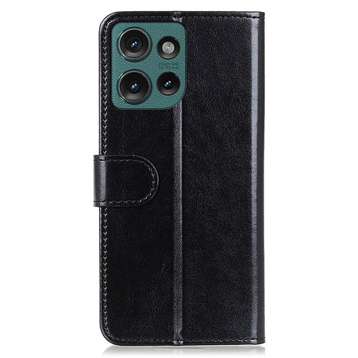 Bild 6, Motorola Edge 50 Neo Fodral Crazy Horse Läder Svart