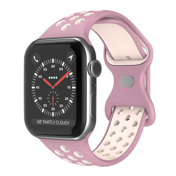 Bild 2, Sportarmband Dual-Color Apple Watch 42/44/45/49 mm (S/M) Lavender/Rosa