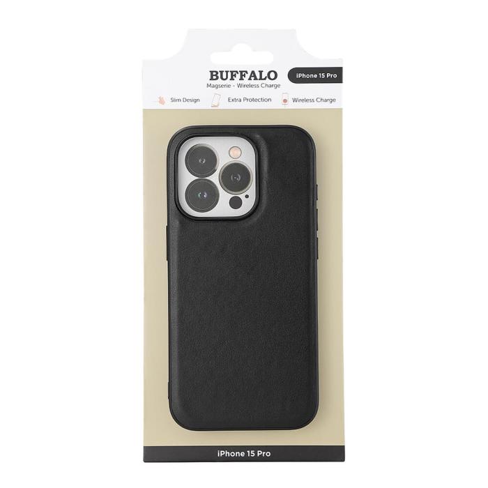 Bild 2, Buffalo iPhone 15 Pro Mobilskal MagSafe Läder Svart