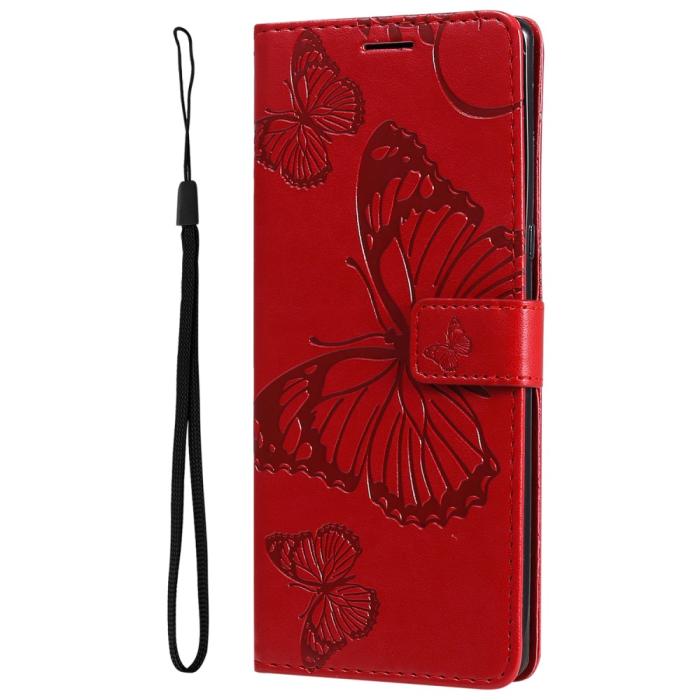 Bild 4, Samsung Galaxy S22 Ultra Fodral Tryck Butterfly Röd