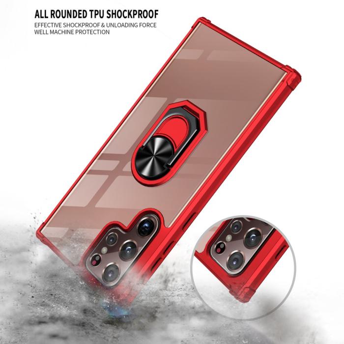 Bild 5, Samsung Galaxy S22 Ultra Skal Shockproof Ring Blå