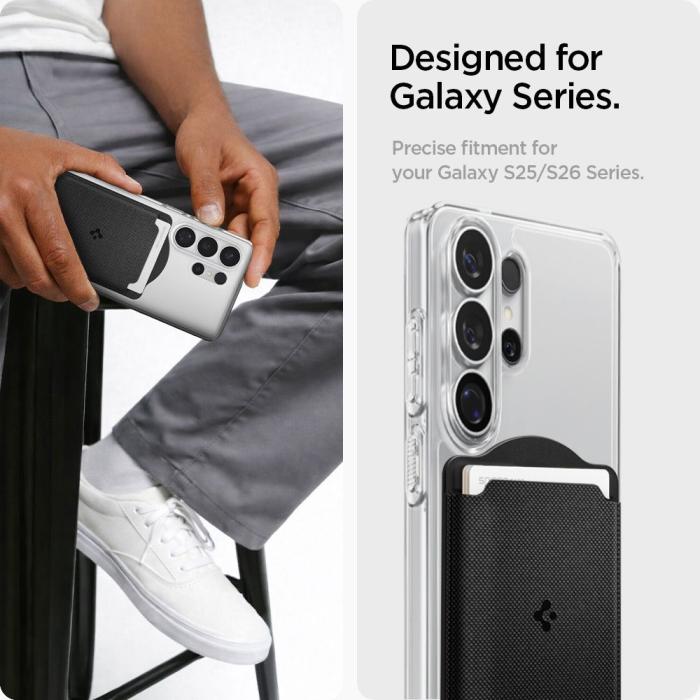 Bild 6, Spigen Magnetisk MagSafe Korthållare Urban Fit Wallet Svart