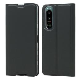 Sony Xperia 5 III Fodral Skin Touch Läder Svart