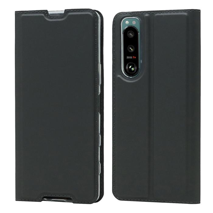 Bild 1, Sony Xperia 5 III Fodral Skin Touch Läder Svart