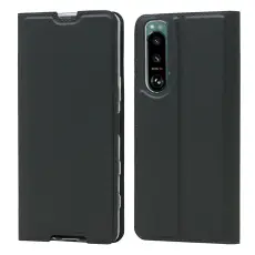 Sony Xperia 5 III Fodral Skin Touch Läder Svart