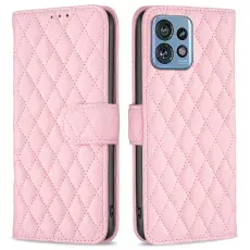 Motorola Edge 40 Pro 5G Fodral Diamond L&auml;der Rosa