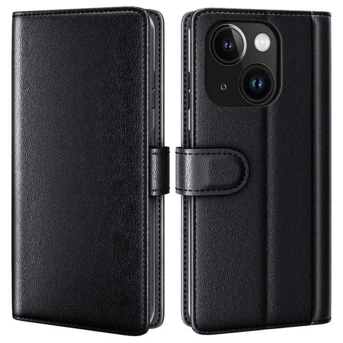 Bild 1, iPhone 15 Fodral Premium Äkta Läder Svart