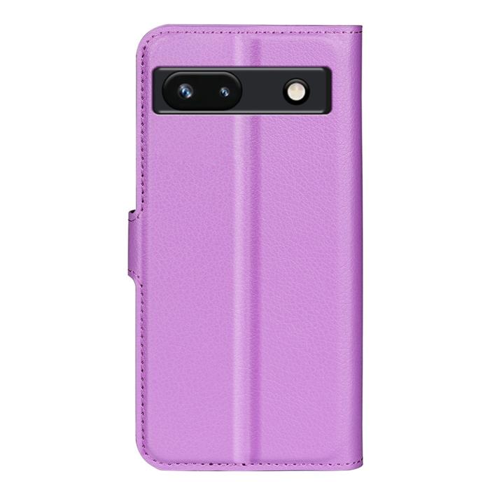 Bild 6, Google Pixel 7A Fodral Litchi Textur Läder Lila