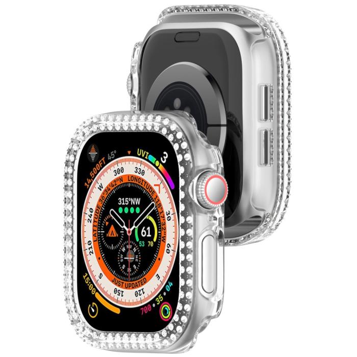 Bild 6, Apple Watch 10 42 mm Skal Rhinestone Transparent