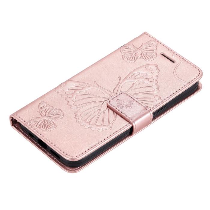 Bild 5, Samsung Galaxy S23 Plus Fodral Tryckta Fjärilar Roséguld