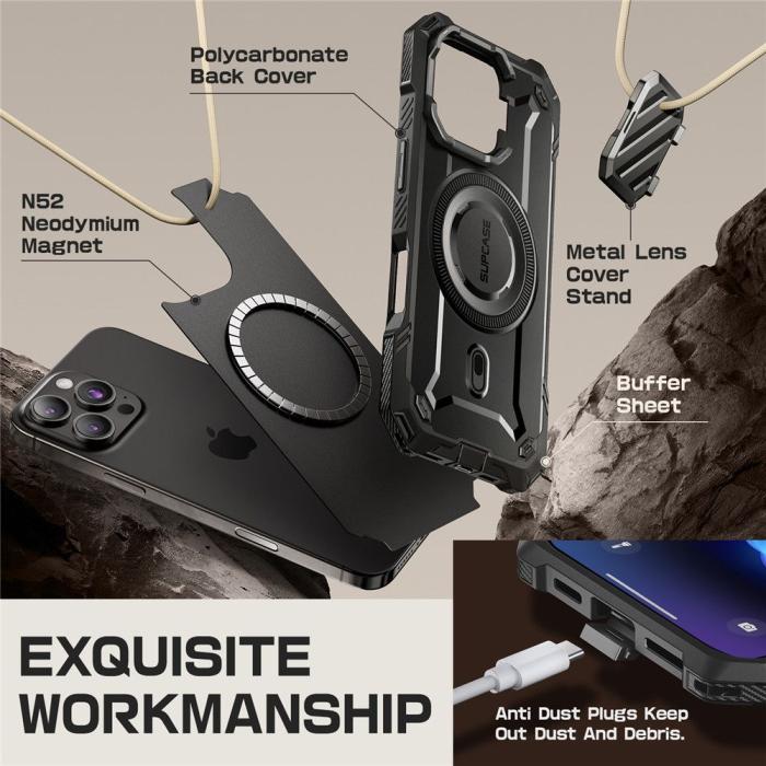 Bild 5, Supcase iPhone 16 Pro Max Skal MagSafe Unicorn Beetle XT Svart