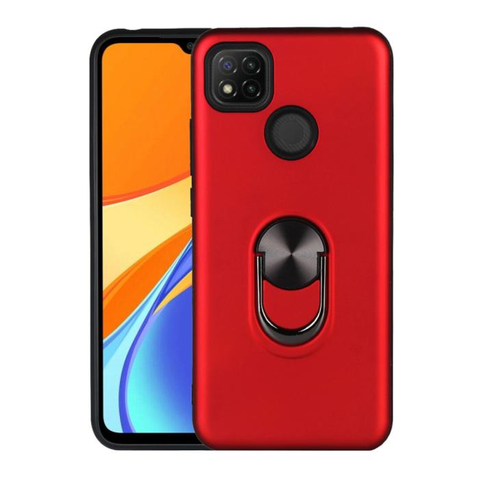 Bild 1, Xiaomi Redmi 9C Skal Ring Hybrid Röd