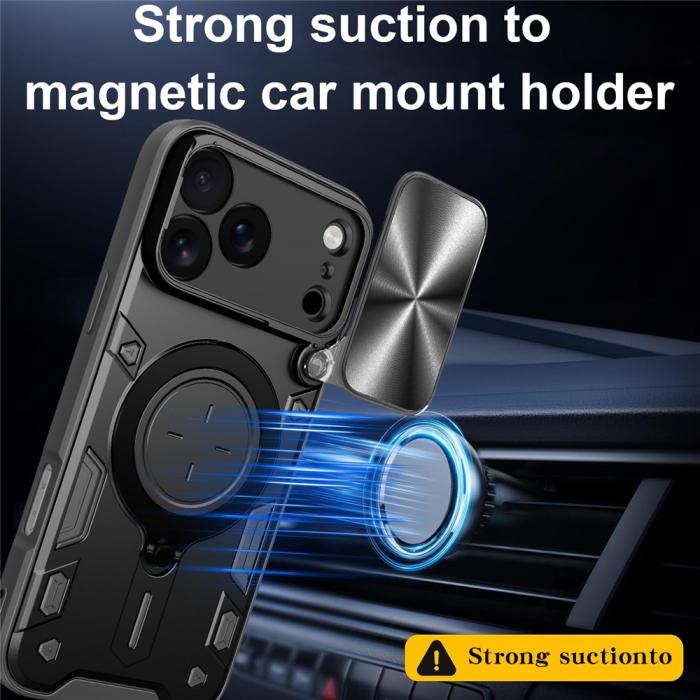 Bild 3, iPhone 17 Pro Max Skal CamShield Kickstand Hybrid Svart