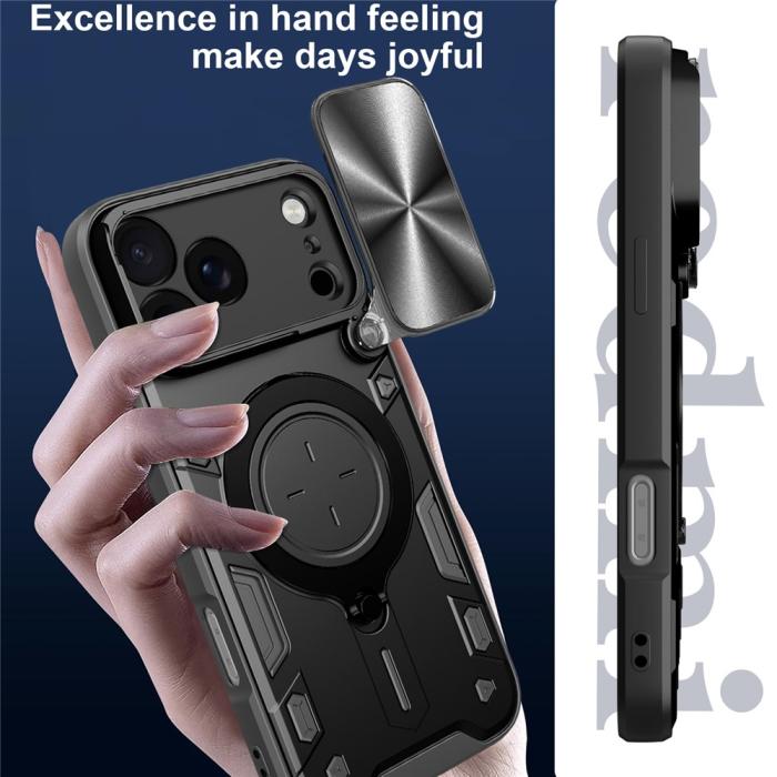 Bild 4, iPhone 17 Pro Max Skal CamShield Kickstand Hybrid Svart