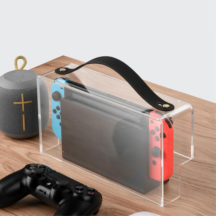 Bild 2, Dammskydd Till Nintendo Switch I Akryl Med Rem Transparent