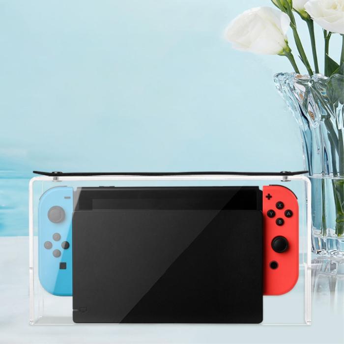 Bild 5, Dammskydd Till Nintendo Switch I Akryl Med Rem Transparent