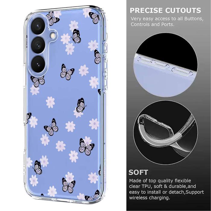 Bild 6, Samsung Galaxy S26 Plus Skal TPU Med Tryck Fjärilar / Blommor
