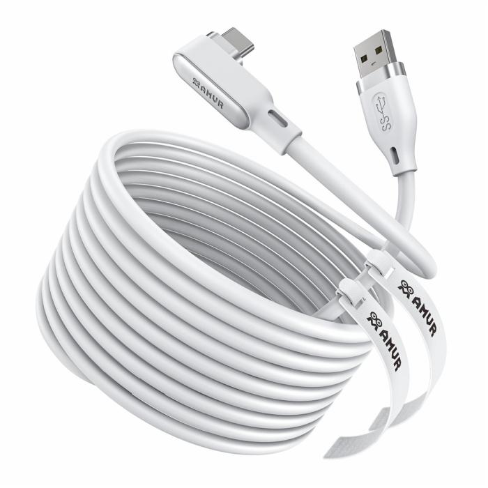 Bild 1, AMVR 5m Link Kabel Till VR Headset USB-C Vit