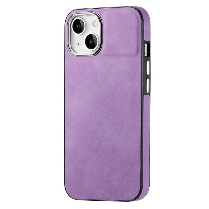 Bild 2, iPhone 15 Plus Skal Läderbelagt Skin Touch Lila