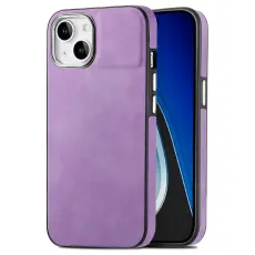 iPhone 15 Plus Skal Läderbelagt Skin Touch Lila
