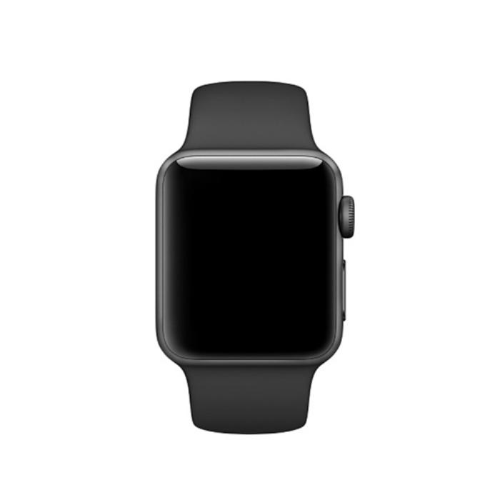 Bild 2, Silikon Armband Apple Watch 42/41/40/38 mm (S/M) - Svart