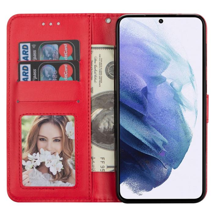 Bild 4, Samsung Galaxy S22 Plus Fodral Solid Crazy Horse Röd