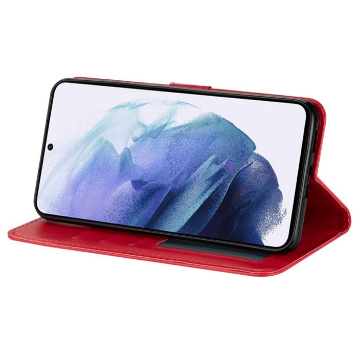 Bild 5, Samsung Galaxy S22 Plus Fodral Solid Crazy Horse Röd