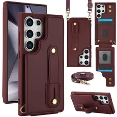 Samsung Galaxy S26 Ultra Skal Multifunktionellt L&auml;der Vinr&ouml;d