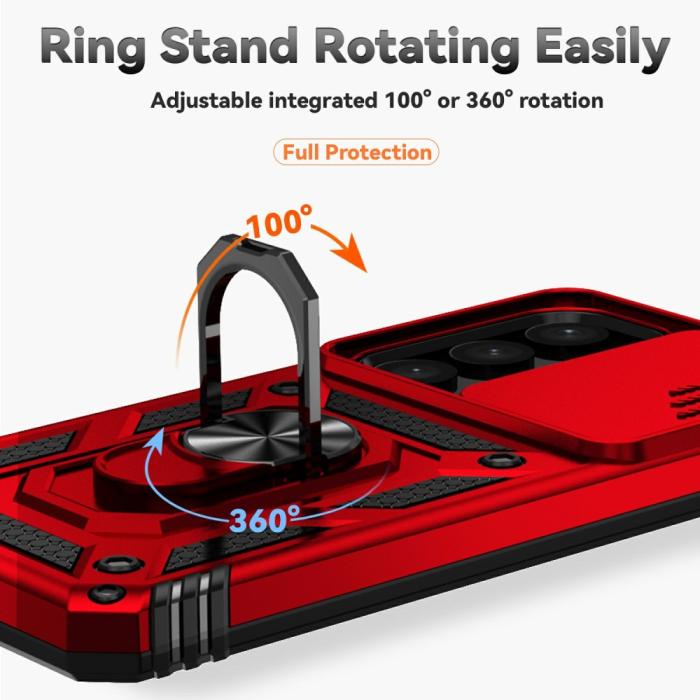 Bild 6, Samsung Galaxy S25 Plus Skal Hybrid Ring CamShield Röd