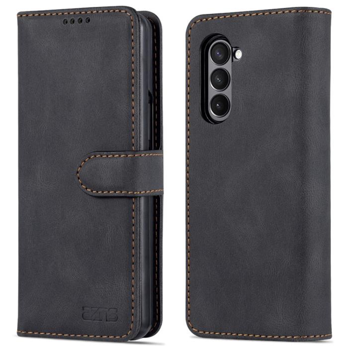 Bild 1, AZNS Galaxy Z Fold 5 Fodral Läder Svart