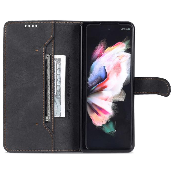 Bild 2, AZNS Galaxy Z Fold 5 Fodral Läder Svart